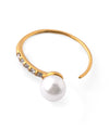 [Stainless Steel] Pearl and Rhinestone Hook Earrings