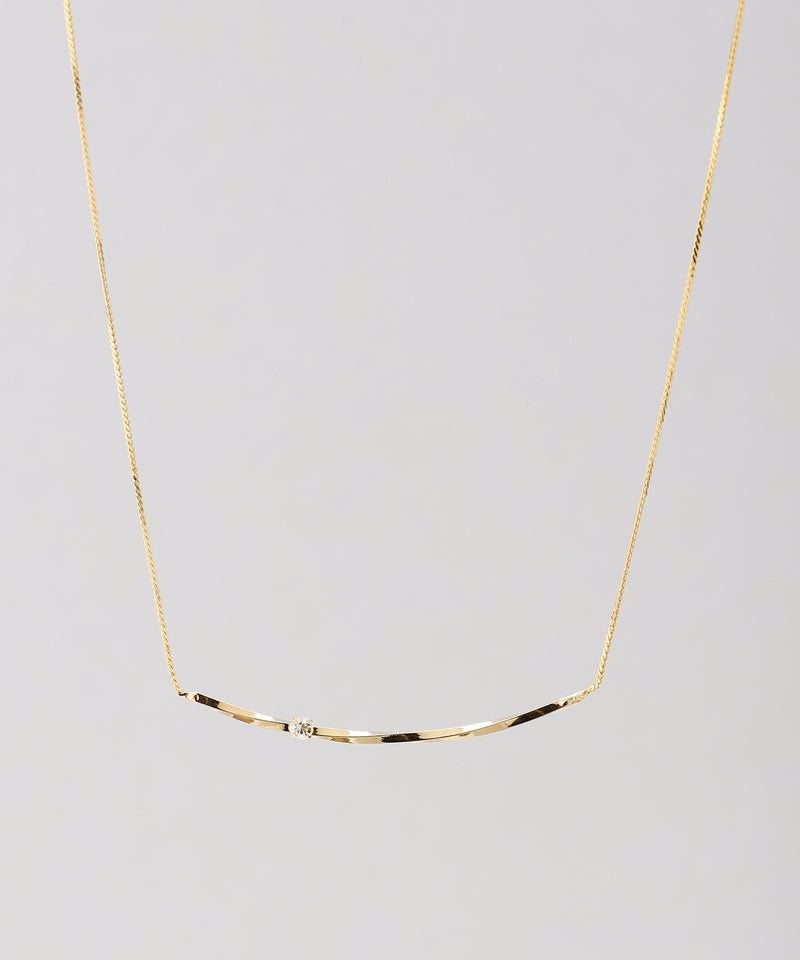 ビジュー×メタルバーネックレス