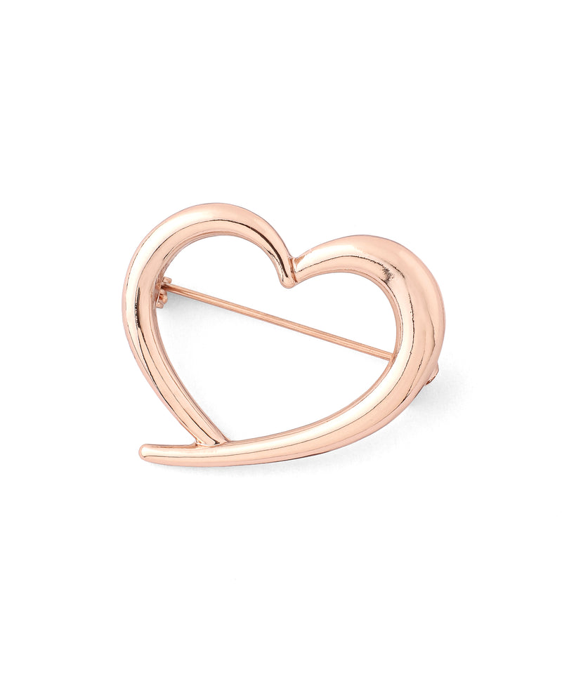 ハートラインメタルブローチ