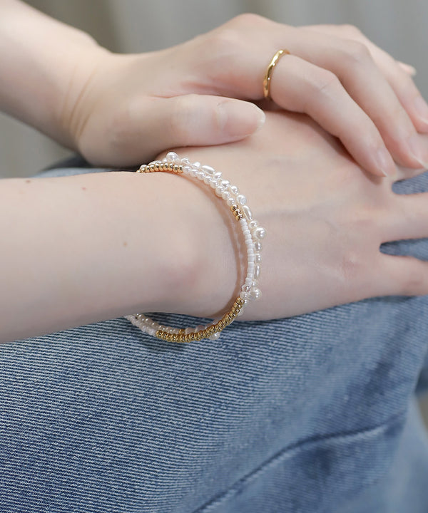 Double-strand pearl bangle