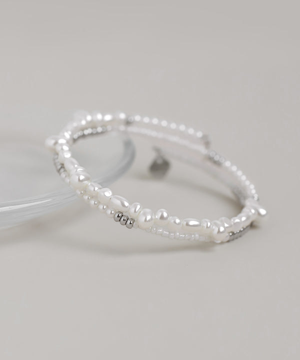 Double-strand pearl bangle