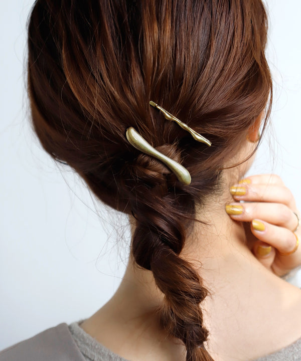 マットメタルウェーブヘアピン[2本セット]