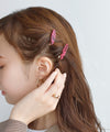 マーブルカラーヘアクリップ[2本セット]