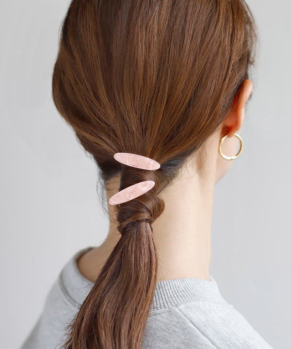 マーブルカラーヘアクリップ[2本セット]