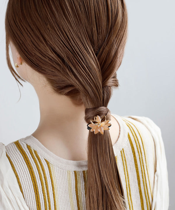 メタルフレームフラワーヘアゴム