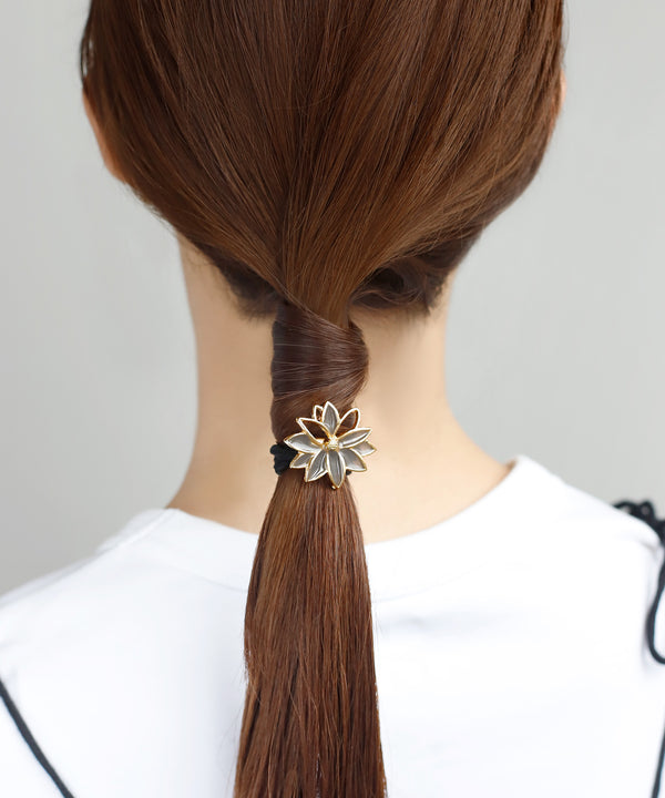 メタルフレームフラワーヘアゴム