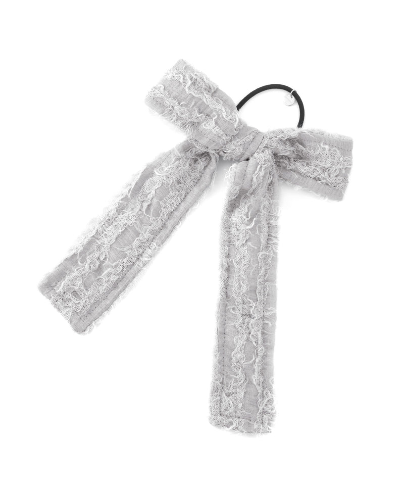 モノトーンシャギーリボンヘアゴム