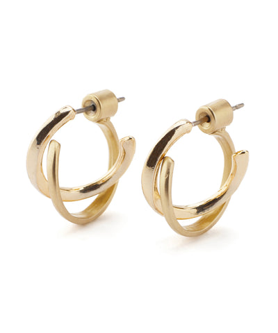 Semi-matt curved back earrings [B]