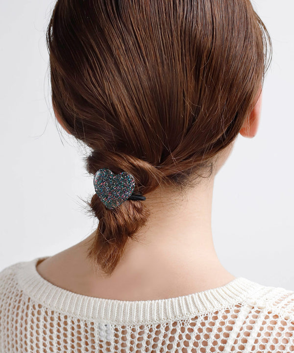 ラメハートヘアゴム