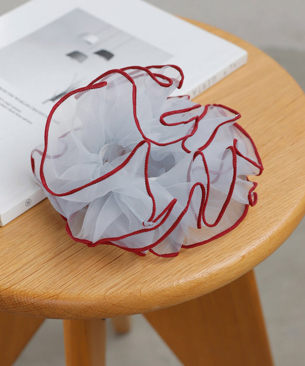 Two-tone organza scrunchie