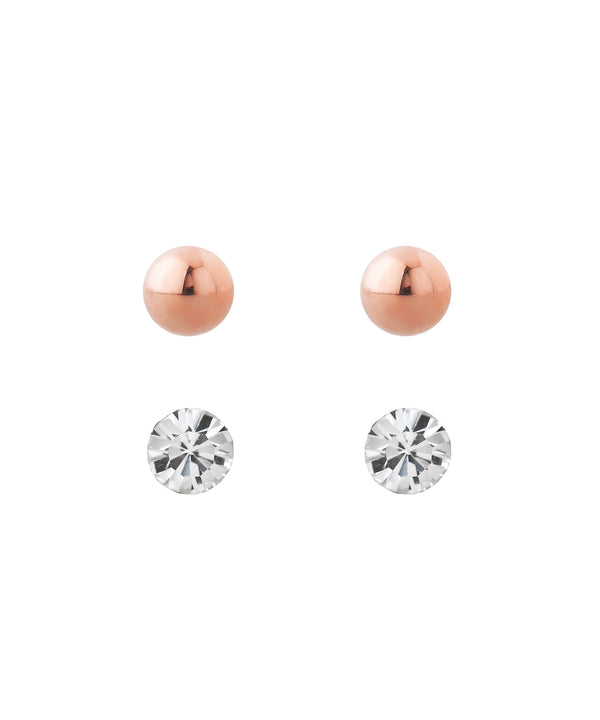 ビジュー×メタルスフィアピアス[2ペアセット]