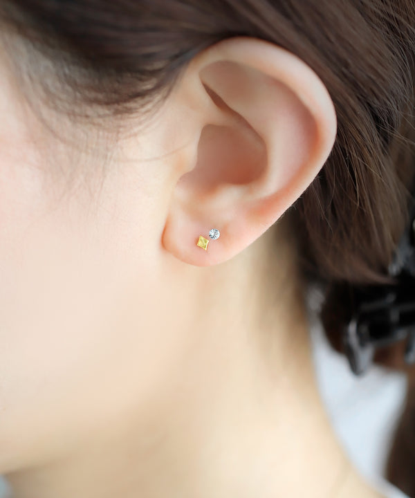 ビジュー×ダイヤピアス[2ペアセット]