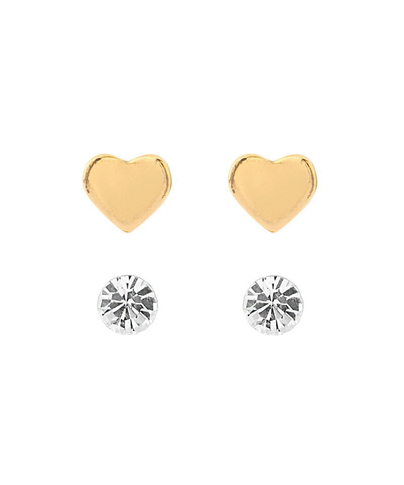 ハート×ビジューピアス[2ペアセット]