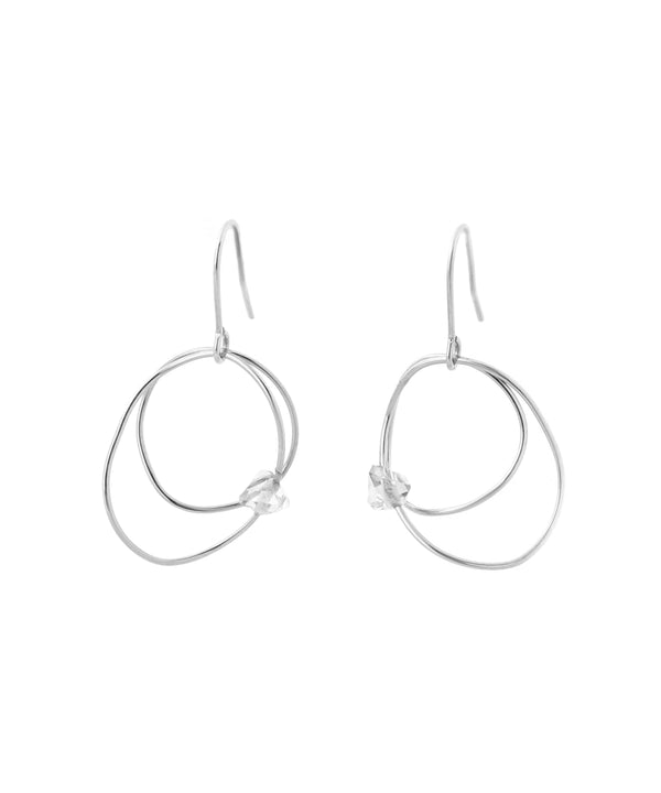 ビジュー×重なりサークルピアス