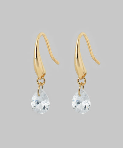 Drop jeweled hook earrings