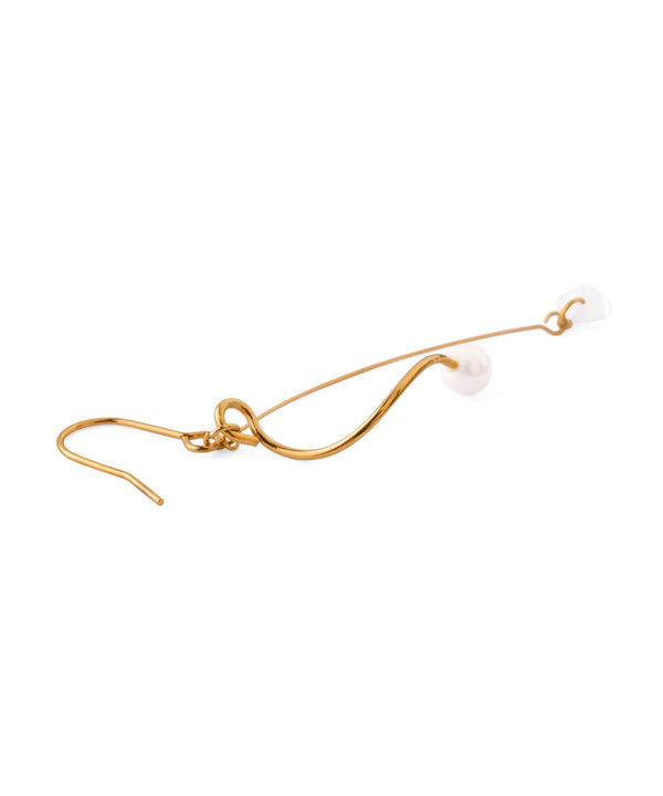 【ステンレス】パール×ビジュースイングピアス