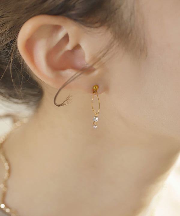 【ステンレス】ビジュースイングピアス