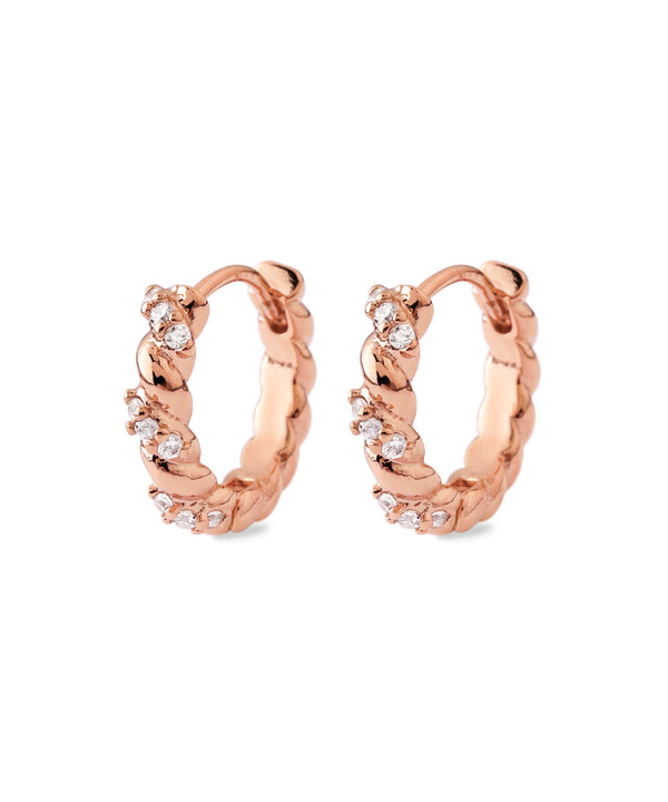 ビジュー×ツイストフープピアス[Sheerchic]