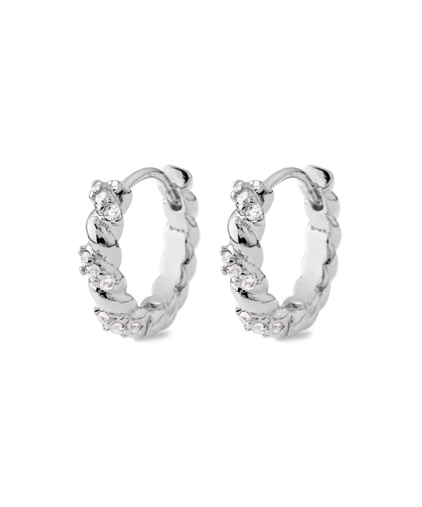 ビジュー×ツイストフープピアス[Sheerchic]