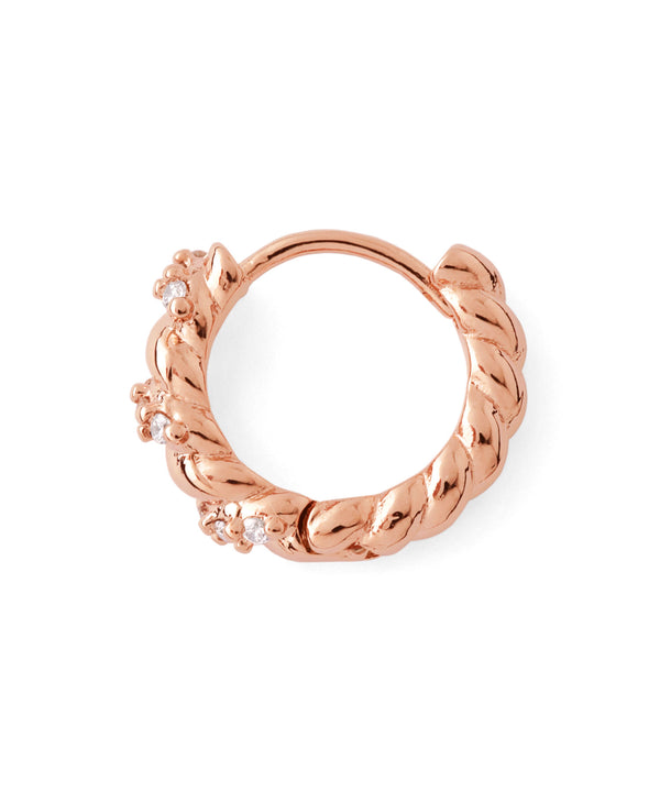 ビジュー×ツイストフープピアス[Sheerchic]