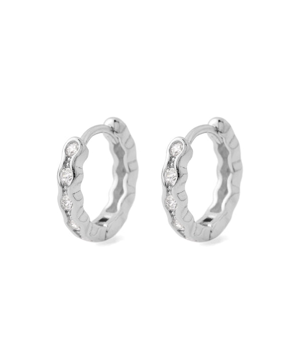 ビジュー×ニュアンスフープピアス[Sheerchic]