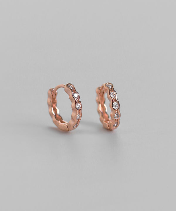 ビジュー×ニュアンスフープピアス[Sheerchic]