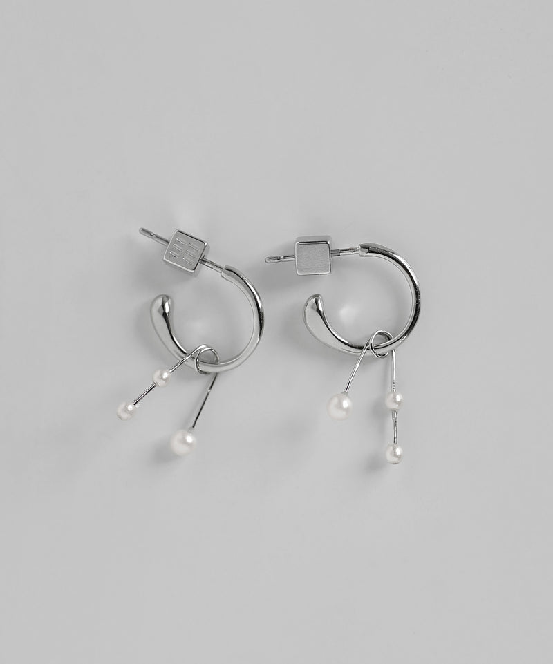 2WAYパールフープピアス[Sheerchic]