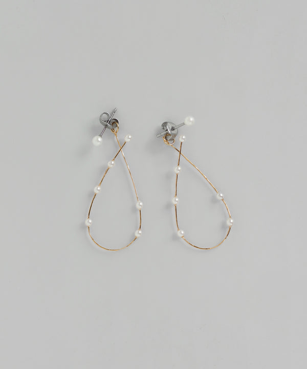 パールラインバックキャッチピアス[Sheerchic]