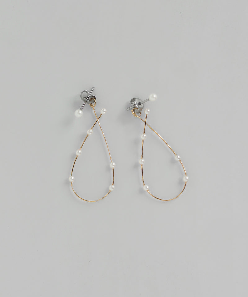 パールラインバックキャッチピアス[Sheerchic]