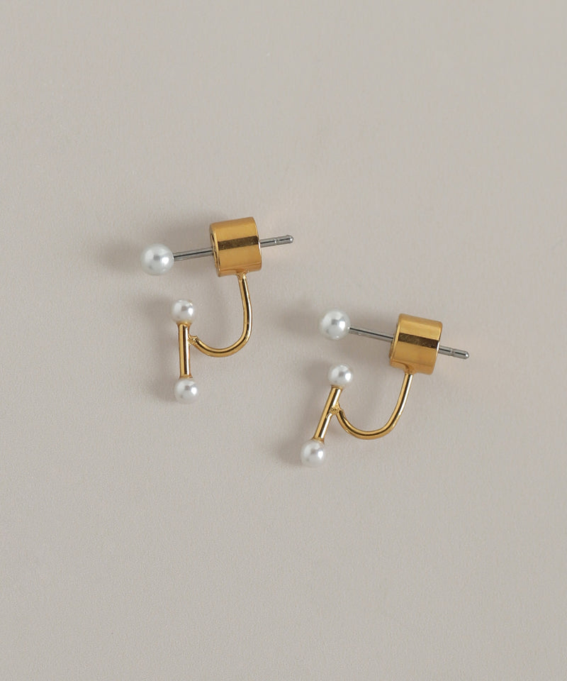 パールバックキャッチピアス[ステンレス][Sheerchic]