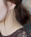 本真珠のシンプルフックピアス[中][ジャルビジュー]