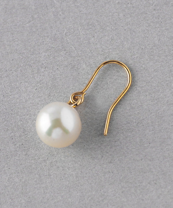 本真珠のシンプルフックピアス[大][ジャルビジュー]