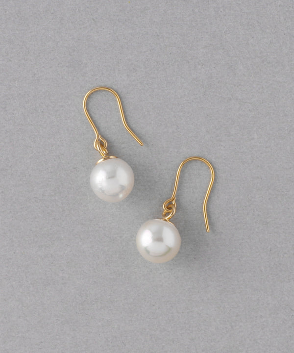 本真珠　パール　ピアス ANEMONE】本真珠のシンプルフックピアス[大][ジャルビジュー]｜SANPO