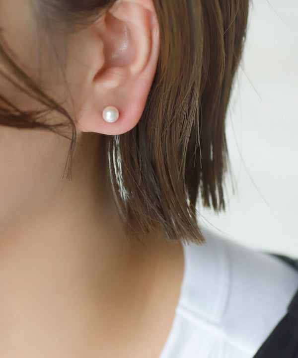 本真珠のシンプルピアス[大][ジャルビジュー]