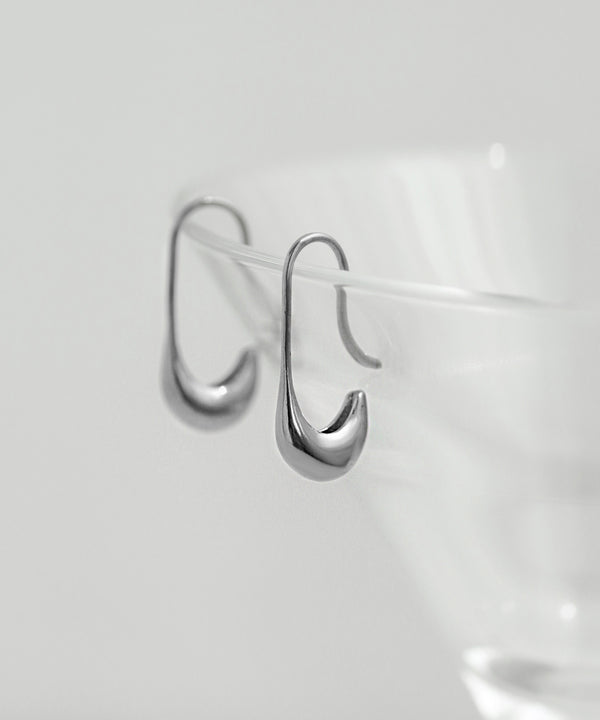 [Stainless Steel] Metal Hook Earrings
