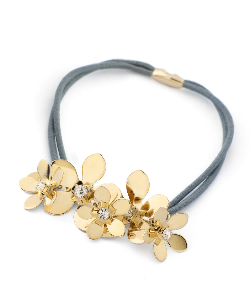 Metal flower hair tie