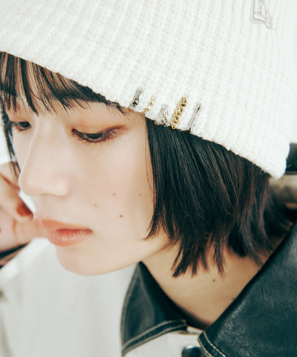 Chain Hoop Cap Earrings