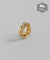 Chain Hoop Cap Earrings