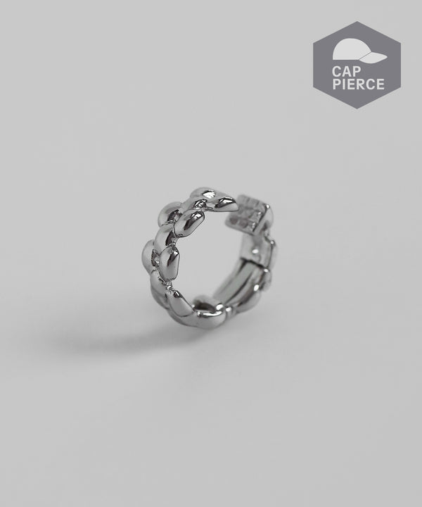 Chain Hoop Cap Earrings