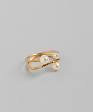 パール×ウェーブラインリング[Sheerchic]