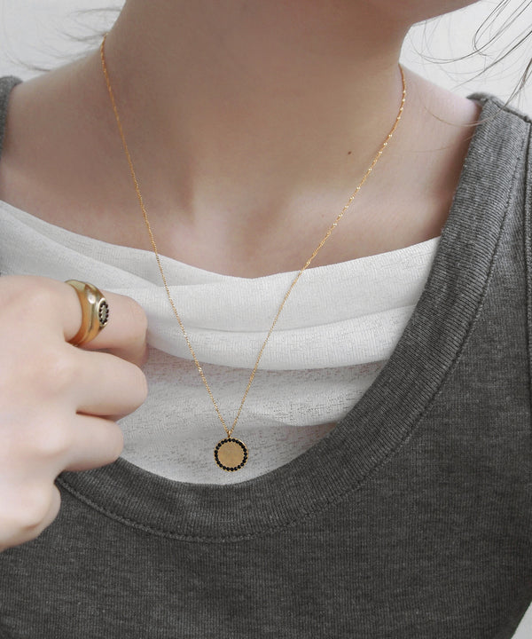 Natural Stone Circle Necklace [Ownideal]