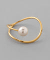 Pearl x Wave Line Ring [Sheerchic]