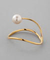 Pearl x Wave Line Ring [Sheerchic]