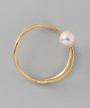 Pearl x Wave Line Ring [Sheerchic]