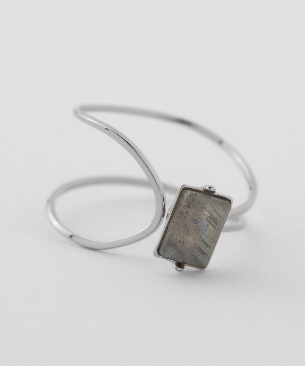 Natural stone x metal line ring [Sheerchic]