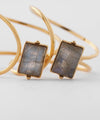 Natural stone x metal line ring [Sheerchic]