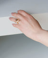 Natural stone x metal line ring [Sheerchic]
