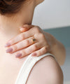 Natural stone x metal line ring [Sheerchic]