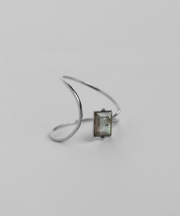 Natural stone x metal line ring [Sheerchic]