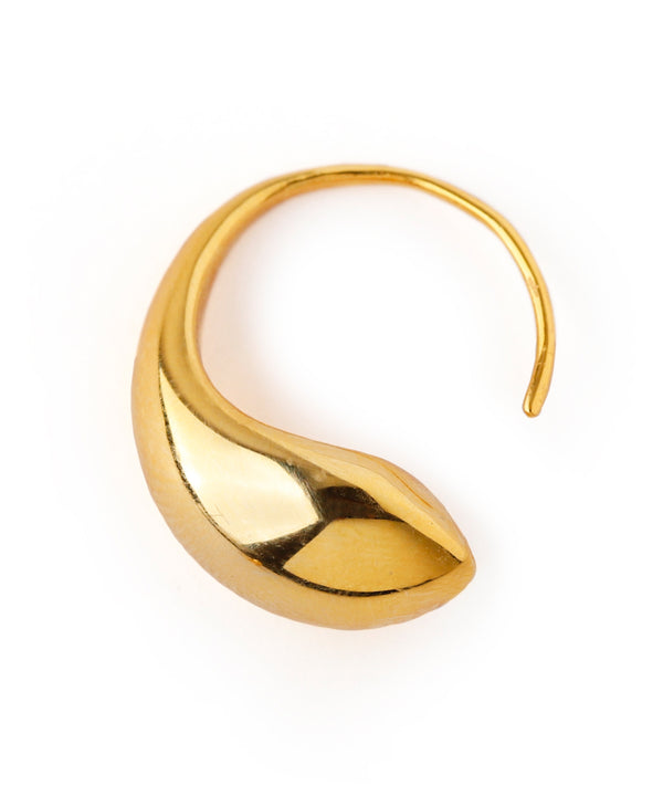 Curved drop hoop earrings